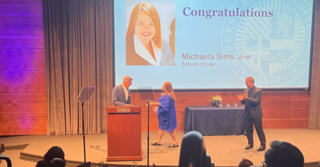 Michaela Sims honored at Creighton University